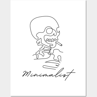 Funny Minimalist Skull - Minimalist Art Posters and Art